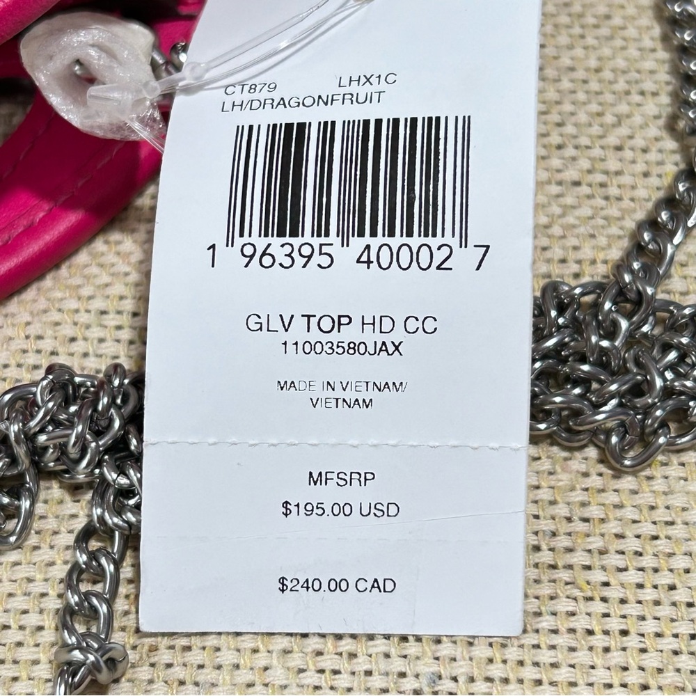 Coach Top Handle Card Case Silver Dragonfruit - Picture 12 of 12